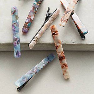 Anthropology Tortoise Hair Clips Blue Purple